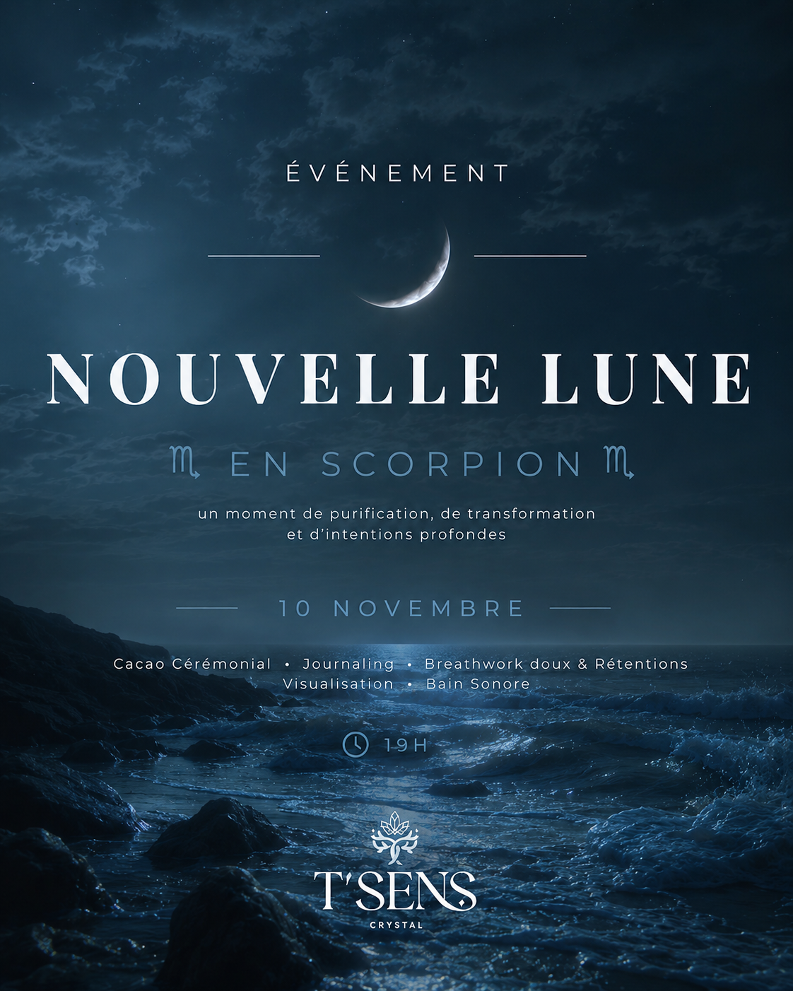 Soirée NOUVELLE LUNE en Scorpion - 10 novembre 2026
