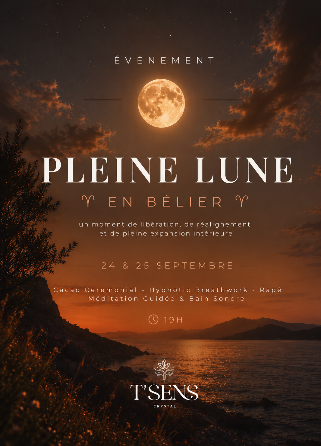 Soirée PLEINE LUNE en Bélier - 24 &amp; 25 septembre 2026