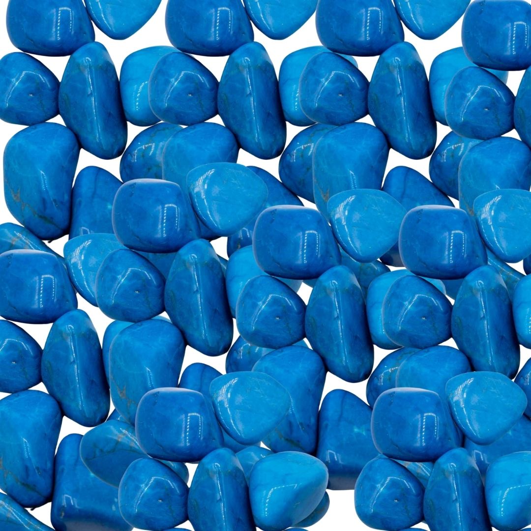 Pierre roulé - Howlite bleue